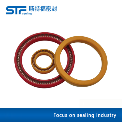 Rotating spring seal ring